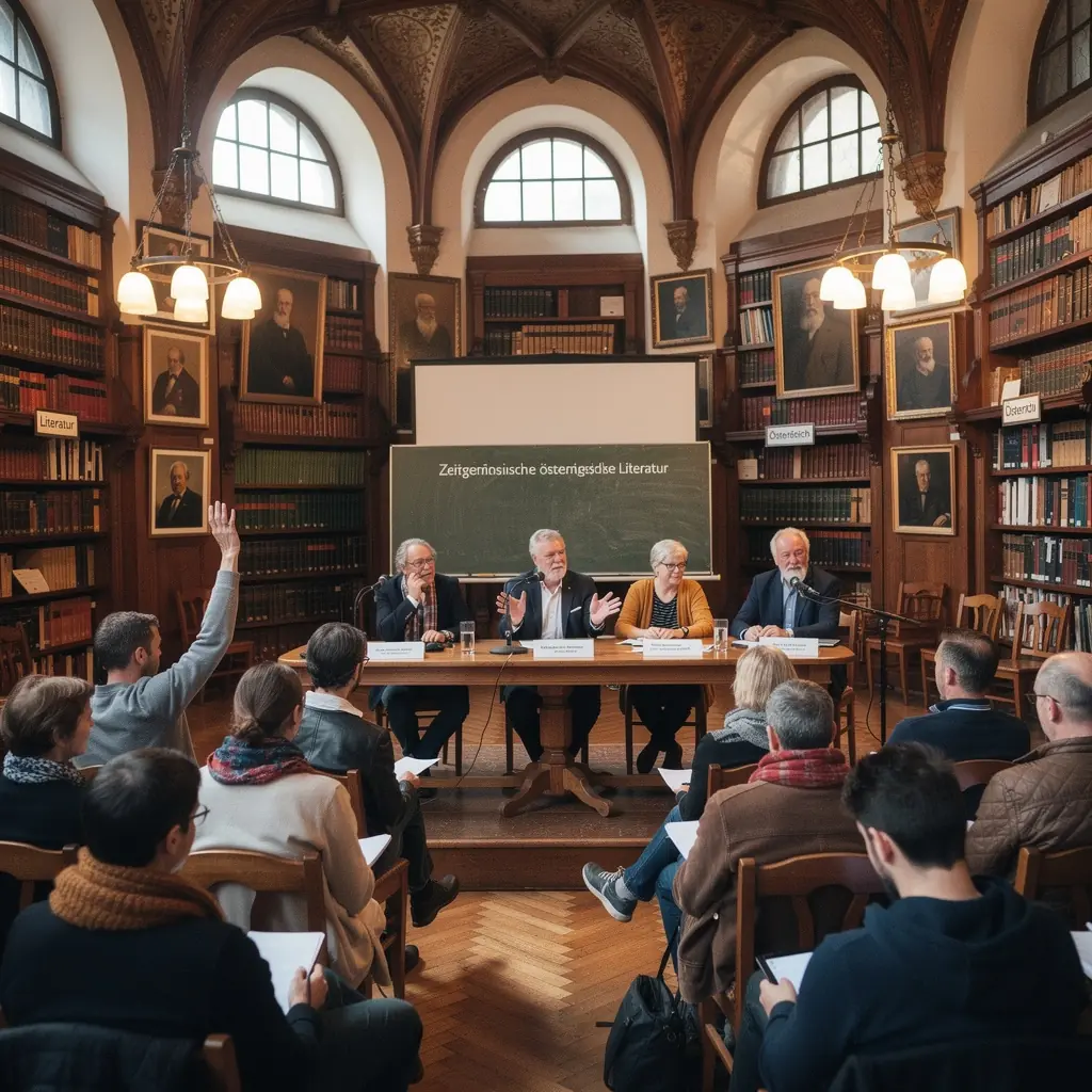 Eine Buchpräsentation mit regionalen Schriftstellern, die ihre neuesten Werke vorstellen.