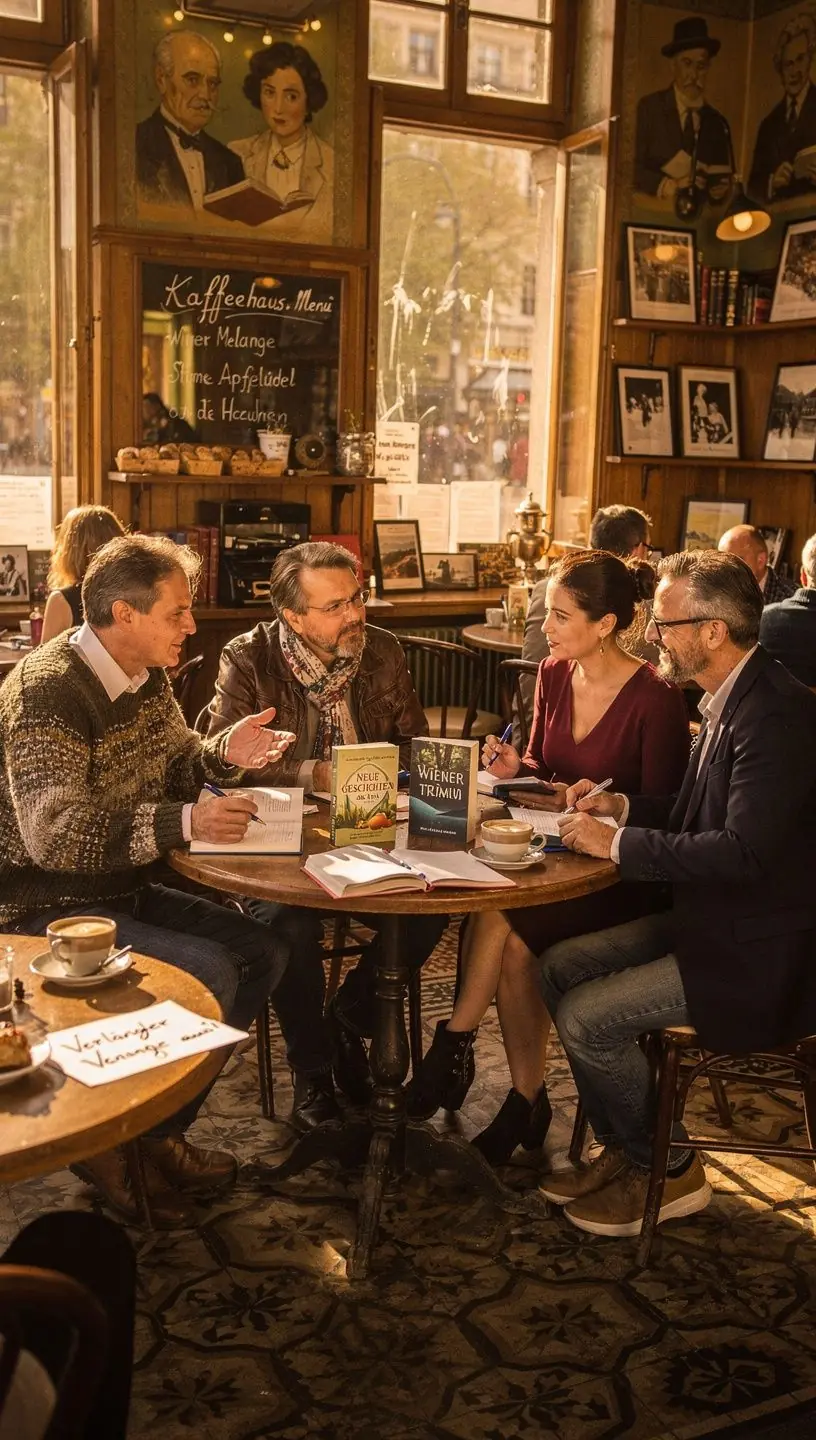 Ein Porträt eines zeitgenössischen österreichischen Autors in seinem Arbeitszimmer.