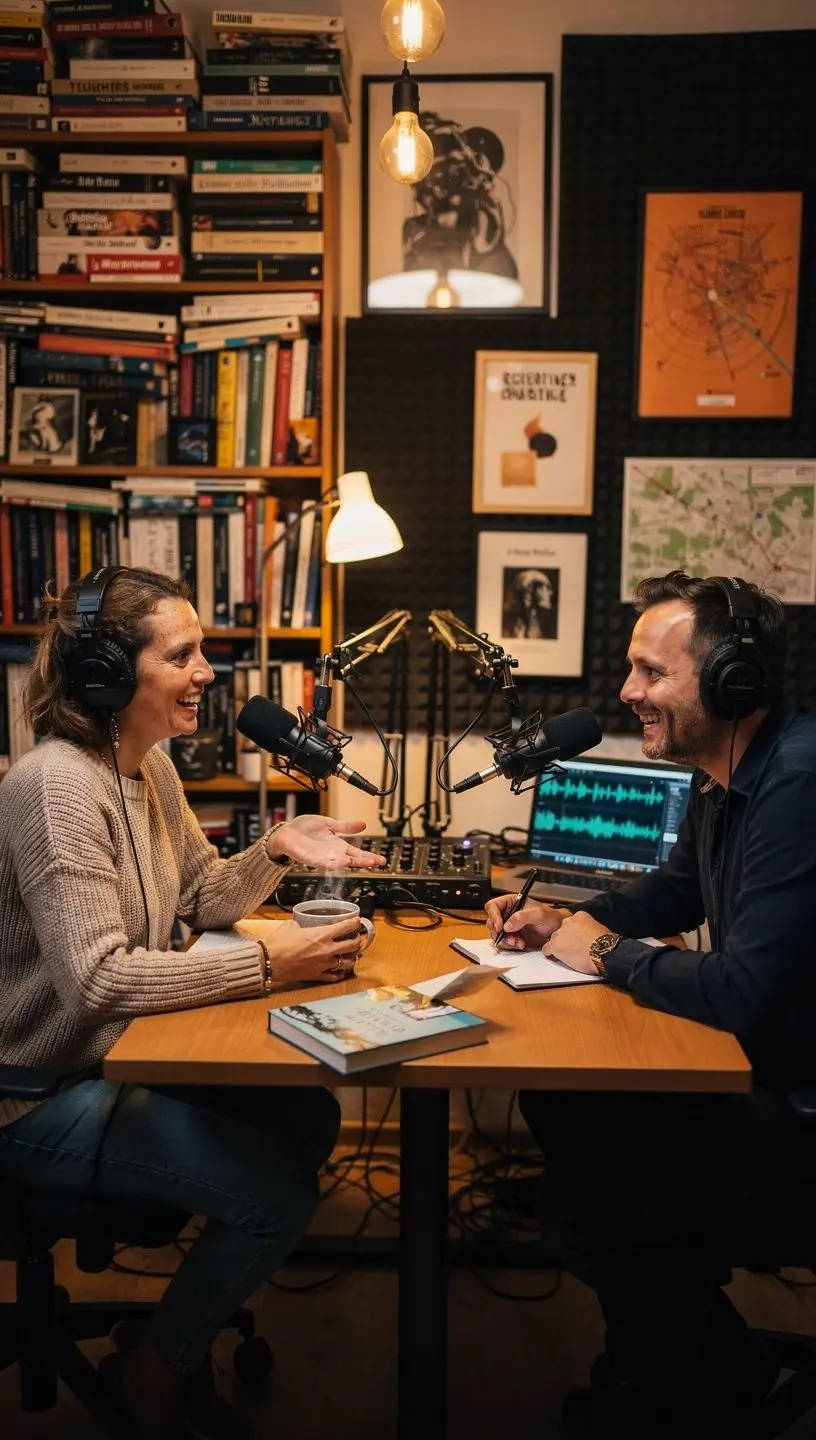 Ein Stapel von BГјchern lokaler Г¶sterreichischer Autoren, die auf einem Holztisch liegen und die Vielfalt der zeitgenГ¶ssischen Literatur zeigen.