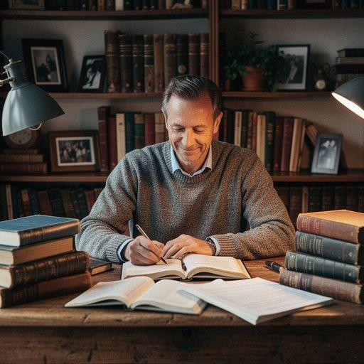 Ein Portrait einer Autorin, die in der Natur sitzt und ihre Gedanken niederschreibt.